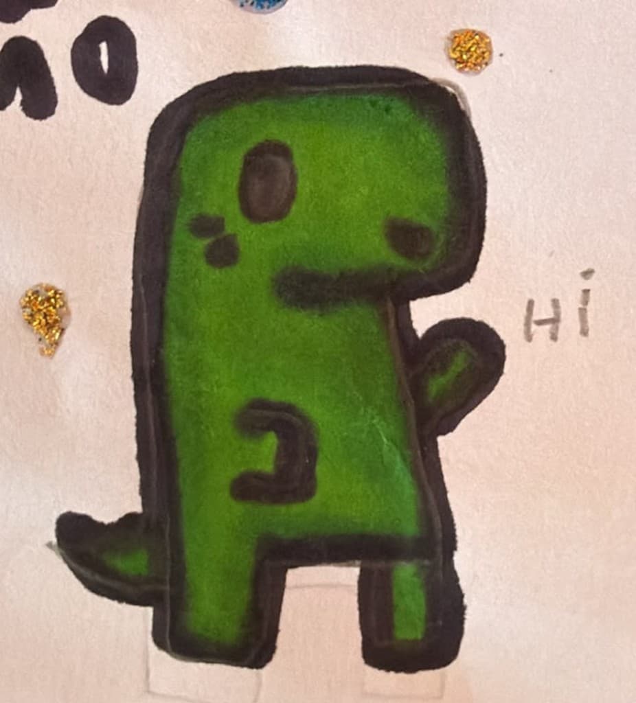 Desenho infantil de um dinossauro